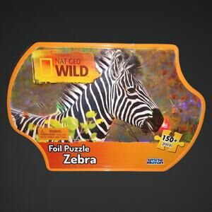 National Geographic Wild Zebra Foil Puzzle with Collectible Tin